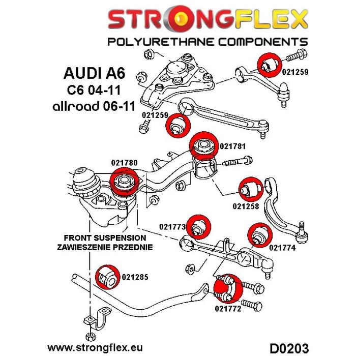 021781A: Front - rear beam bushing SPORT