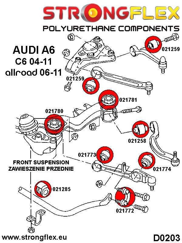 021781A: Silentblock del subchasis delantero - trasero SPORT