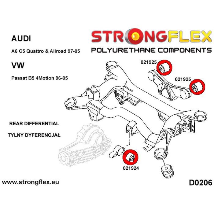 021925A: Rear differential mount - rear bush SPORT