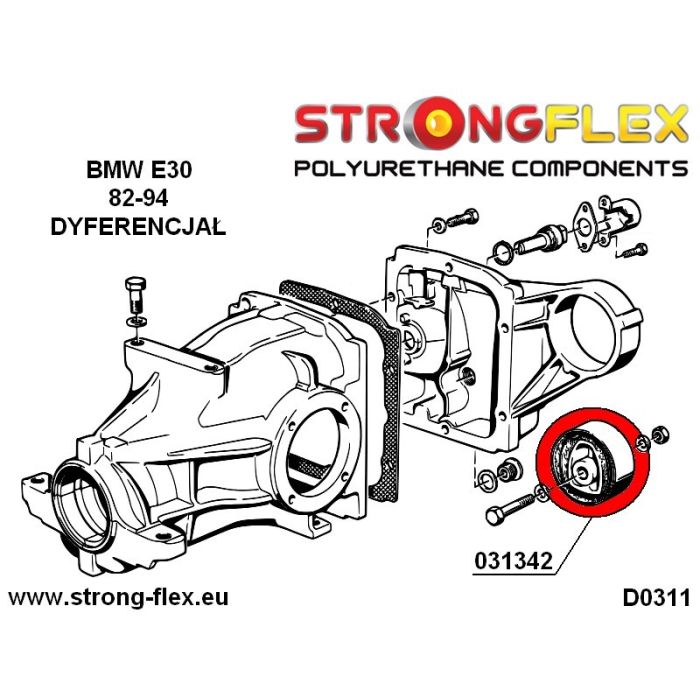 031342A: Rear differential mounting bush SPORT
