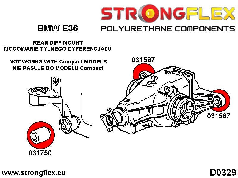 031587B: Silentblock trasero del soporte trasero del diferencial E36
