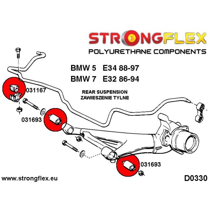 031693A: Rear trailing arm bush SPORT