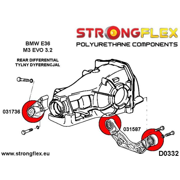 031736B: Rear differential bushing - front E36 M3 EVO