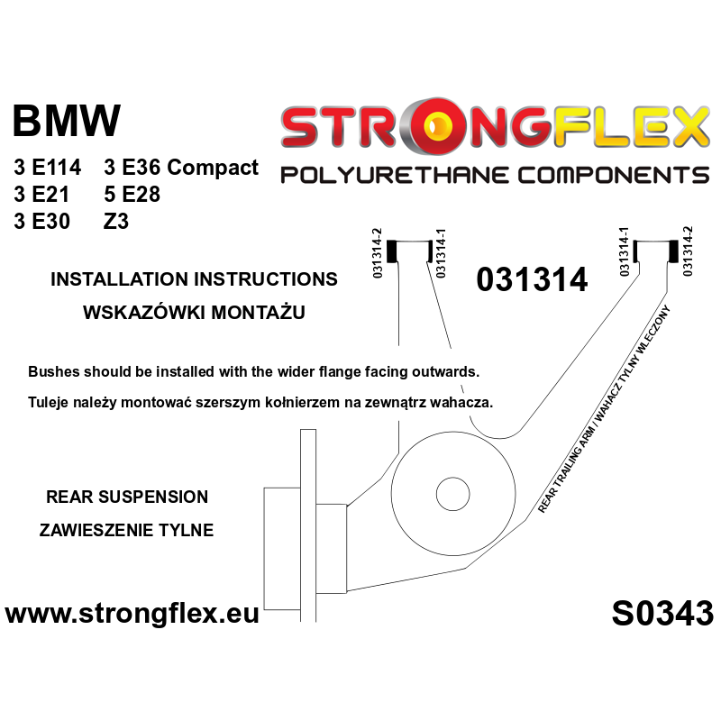 036052A: Kit completo de silentblocks de suspensión SPORT para BMW 5 E28 / 6 E24