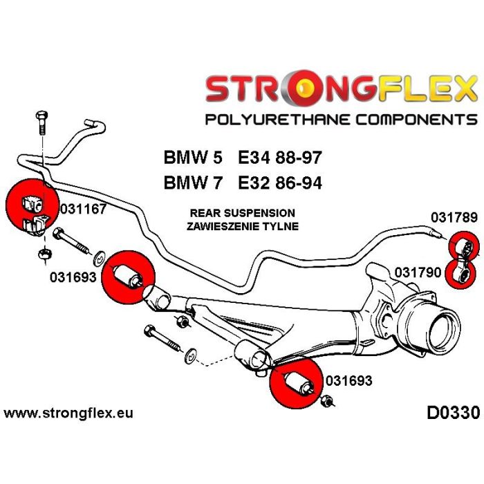 036172B: Rear suspension bushing kit