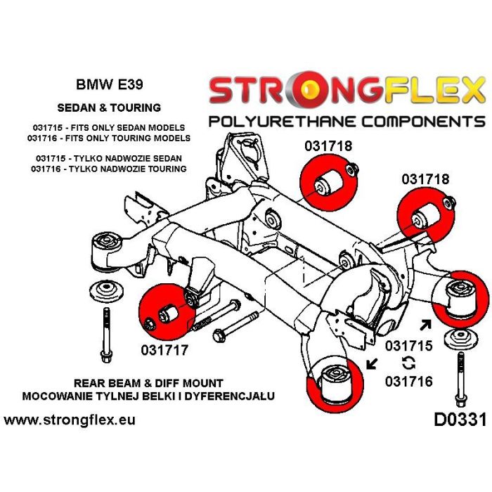 036190B: E39 Sedan Rear Subframe Bushing Kit