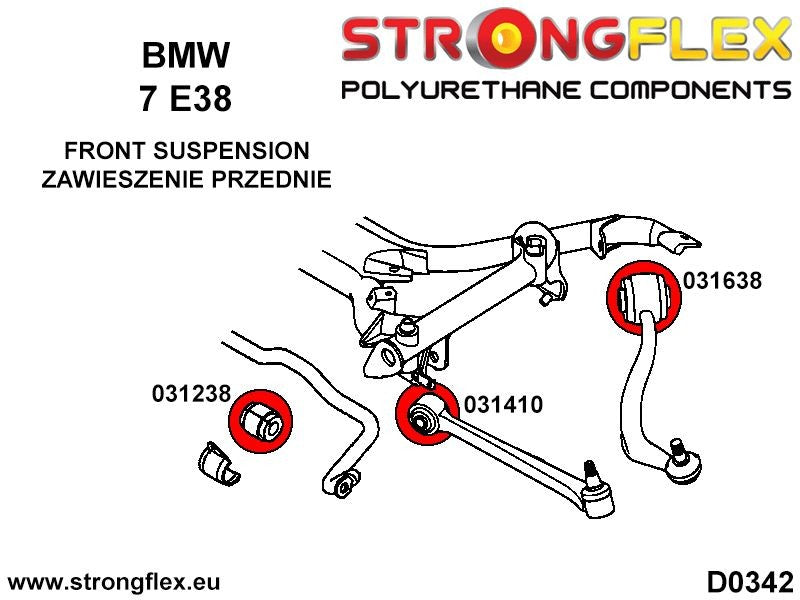 036237B: Kit completo de silentblocks de suspensión BMW 7 E38