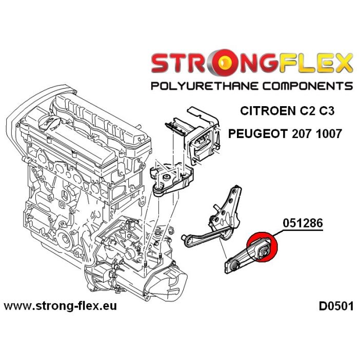 051286A: SPORT Rear Lower Engine Mount Inserts