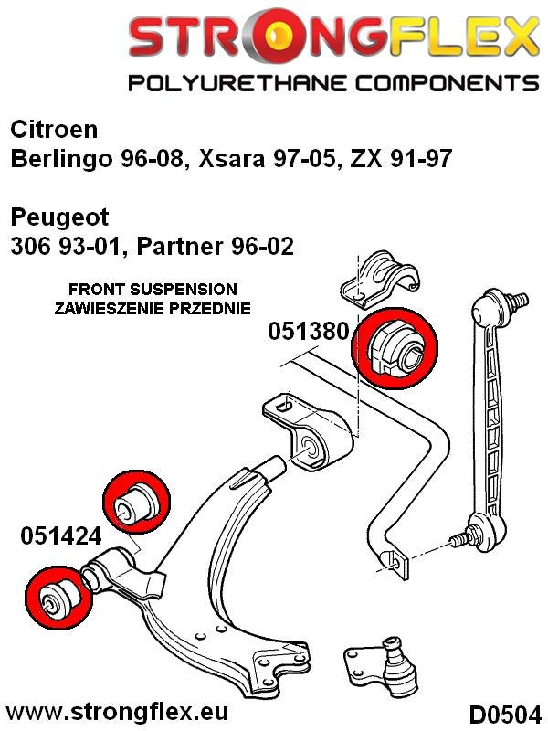 051380A: Soporte de la barra estabilizadora delantera SPORT