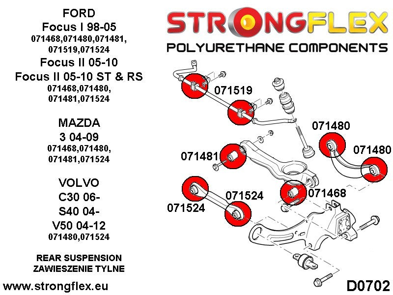 071480B: Silentblock superior del brazo trasero