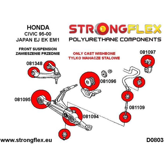 081095A: SPORT Front suspension arm bushing