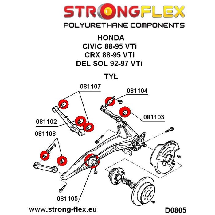 081102A: SPORT Rear Shock Absorber Lower Mounting Bushing