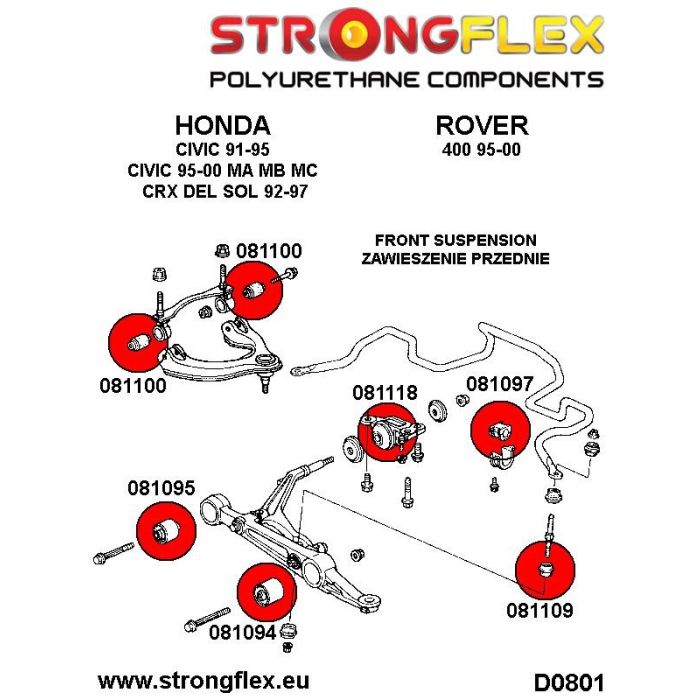 081118A: Front lower wishbone rear bush SPORT
