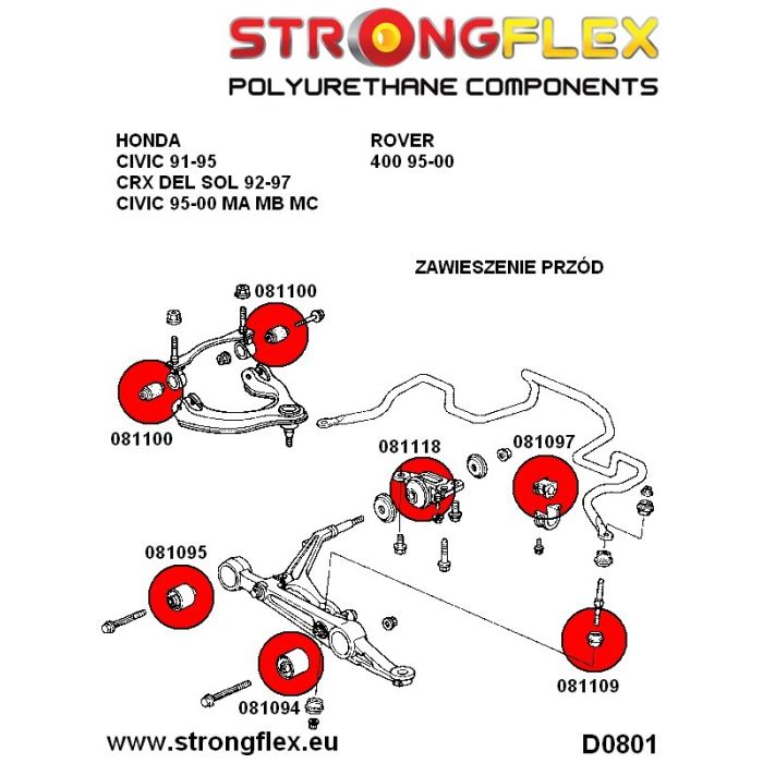 086019B: Front suspension bush kit