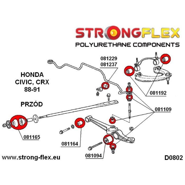 086056B: Front suspension bush kit