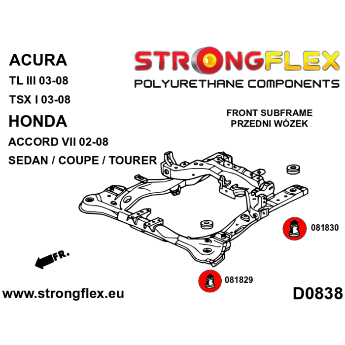 086234A: Complete SPORT suspension bushing kit for Honda Accord VII (02-08) Tourer CM
