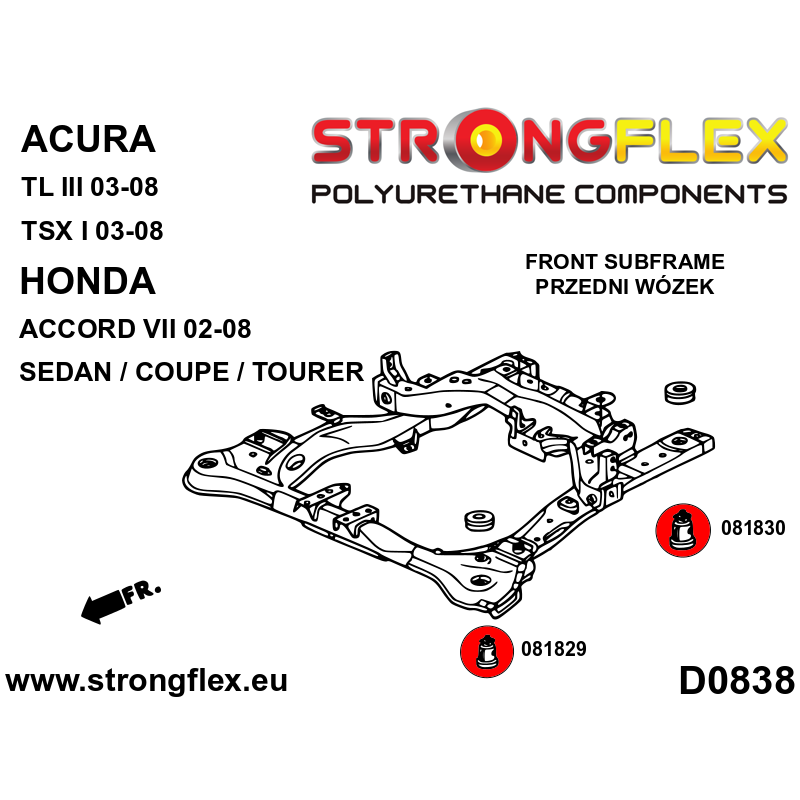 086234A: Kit completo de silentblocks de suspensión SPORT para Honda Accord VII (02-08) Tourer CM