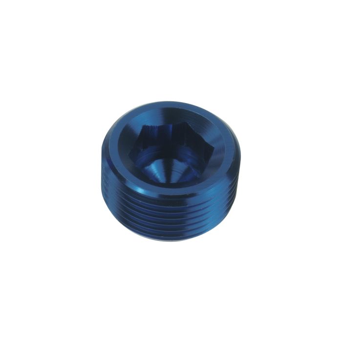 1/16 NPT Hex Blind Plug, Male Fuel Oil Adapter, Blue.