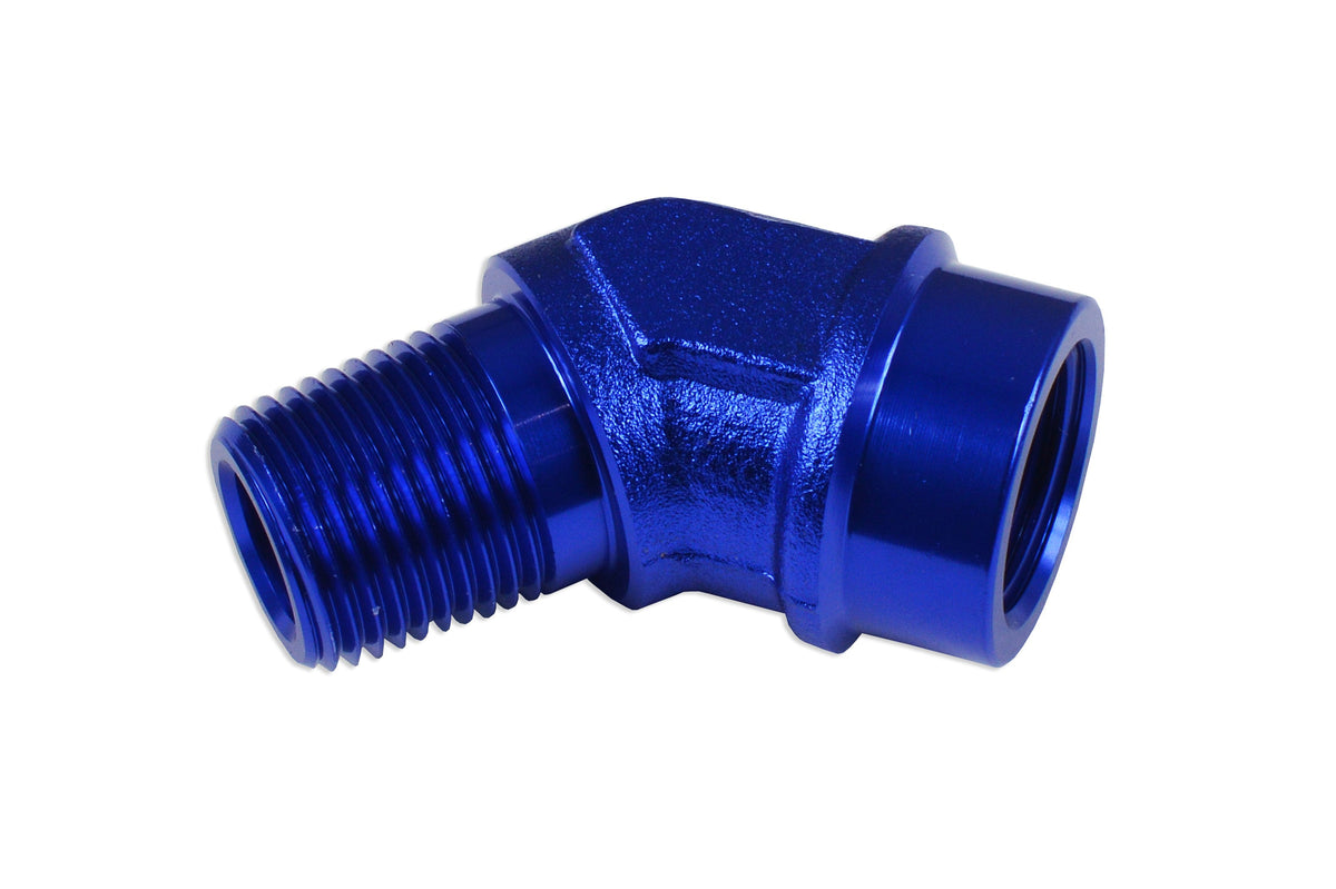 Adaptador racor acoplador 45° 1/2 NPT hembra-macho para manguera