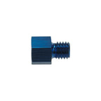 Blue adapter for oil and fuel pressure sensor pump, 1/8 NPT female thread to M10x1.25 Metri male thread.