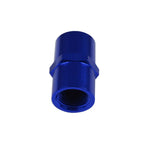 Oil Hose Adapter Fitting, 1/8 NPT Female to 1/8 NPT Straight Bushing, Blue.