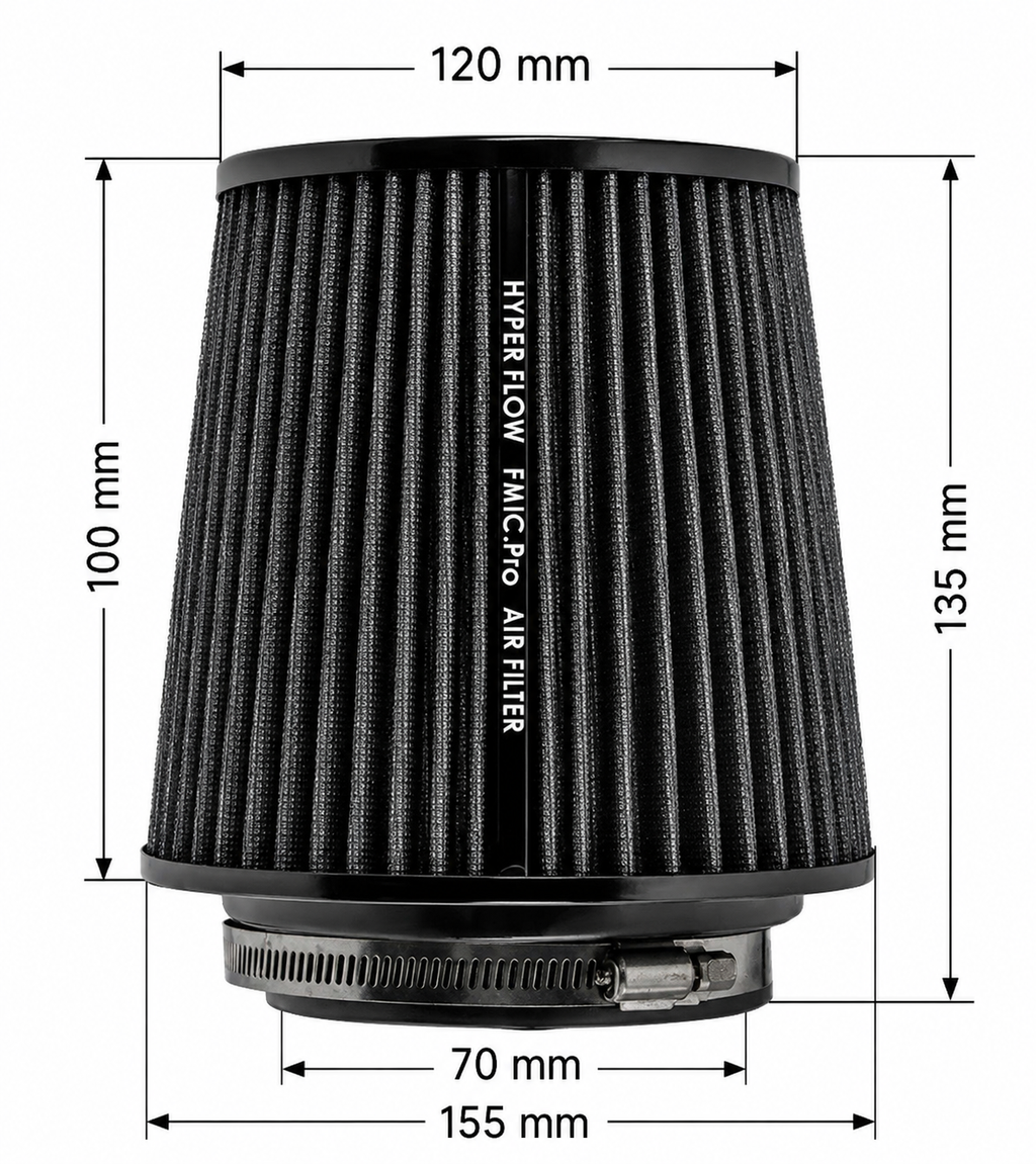 Filtro de aire cónico FMIC.Pro longitud 100 mm diámetro 70 mm