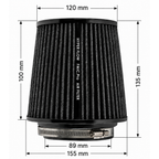 FMIC.Pro Conical Air Filter, 100mm length, 89mm diameter, blue.