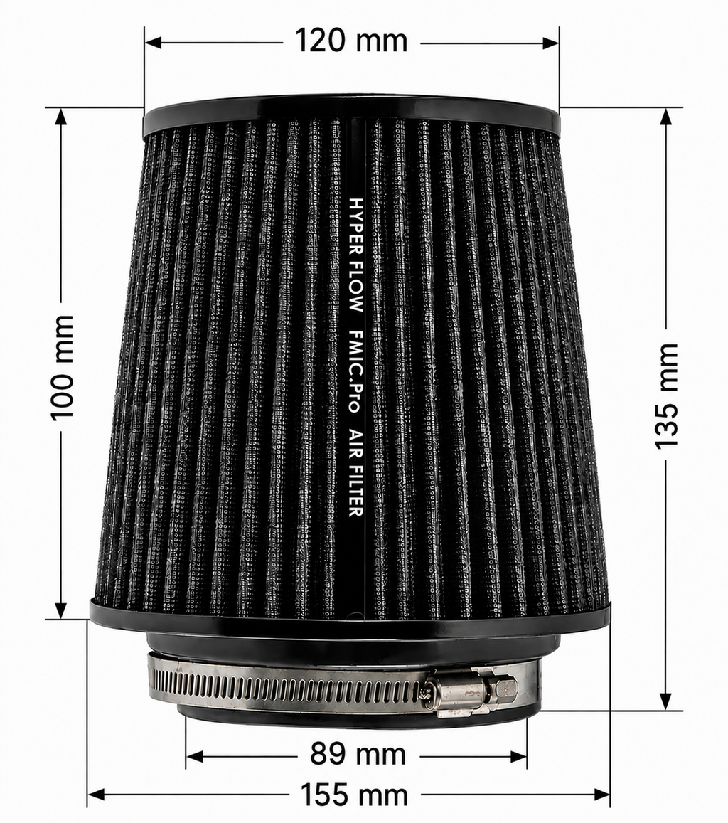 Filtro de aire cónico FMIC.Pro longitud 100 mm diámetro 89 mm azul