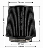 Filtro de aire cónico FMIC.Pro longitud 100 mm diámetro 89 mm azul