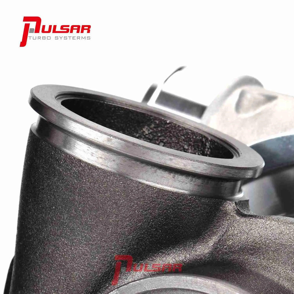Turbocompresor Pulsar PSR 3067 Gen2 Dual Ball Bearing T51R MOD Dual V-Band 0,72 A/R IWG Actuador billet 11,6 psi con logo PSR