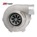 Turbo Pulsar PSR 3067 Gen2 with dual ceramic ball bearing T51R MOD, dual V-Band 0.72 A/R, machined aluminum IWG actuator, 7.4 psi, with PSR logo.