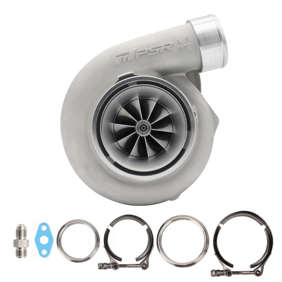 Turbocharger Pulsar PSR 3584 Gen3 1000 CV 0,82 A/R T51R Mod entrada V-Band 2,5" salida V-Band 3" acero inoxidable Dual V-Band rodamiento de bolas