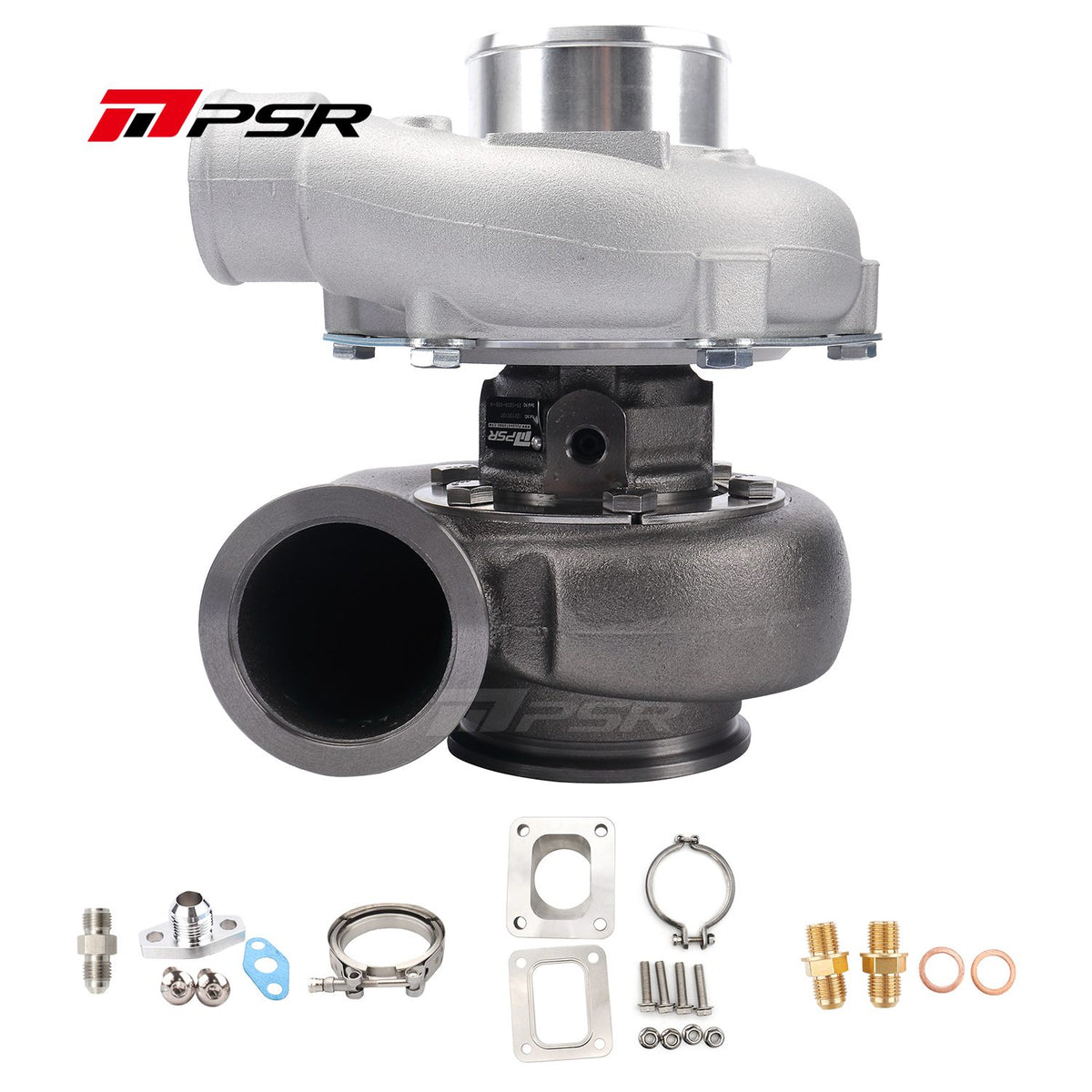 Turbocompresor Pulsar PSR 3576 Gen2 1,01 adaptador entrada T4 salida V-Band 3" rodamiento de bolas