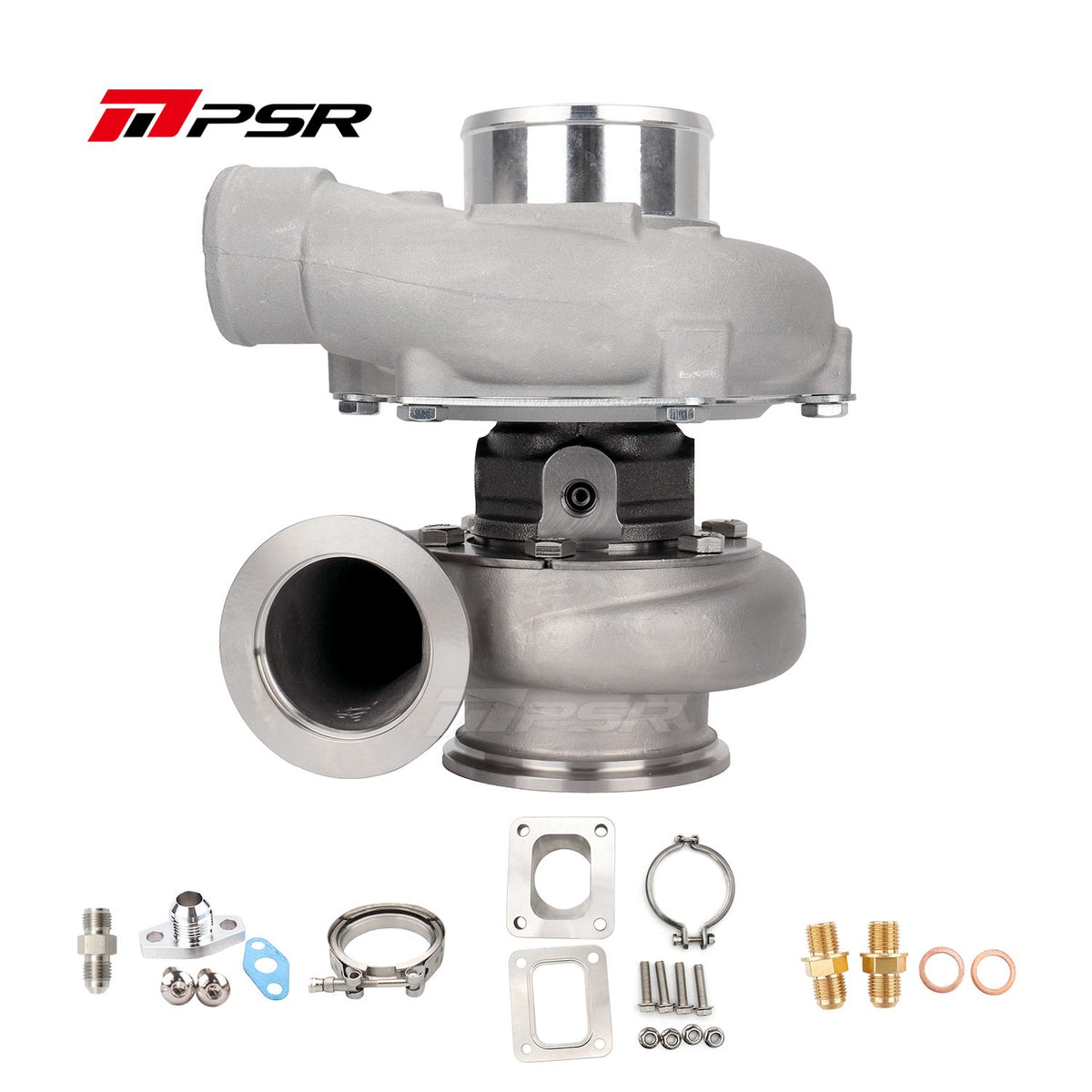Turbocompresor Pulsar PSR 3576 Gen2 1,03 acero inoxidable adaptador entrada T4 salida V-Band 3" rodamiento de bolas