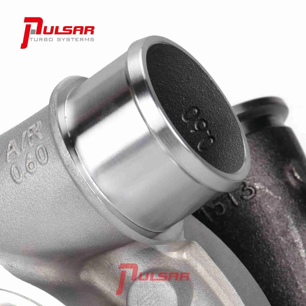 Turbocharger Pulsar PSR 3576 Gen2 Dual Ball Bearing T51R MOD T4 Open 0,63 A/R acero inoxidable