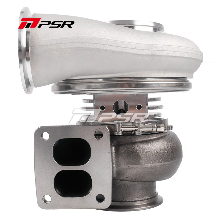 Turbocompresor Pulsar PSR 472DG 1.25 T4 con entrada dividida y salida Marmon de 1/2" con rodamiento de bolas.