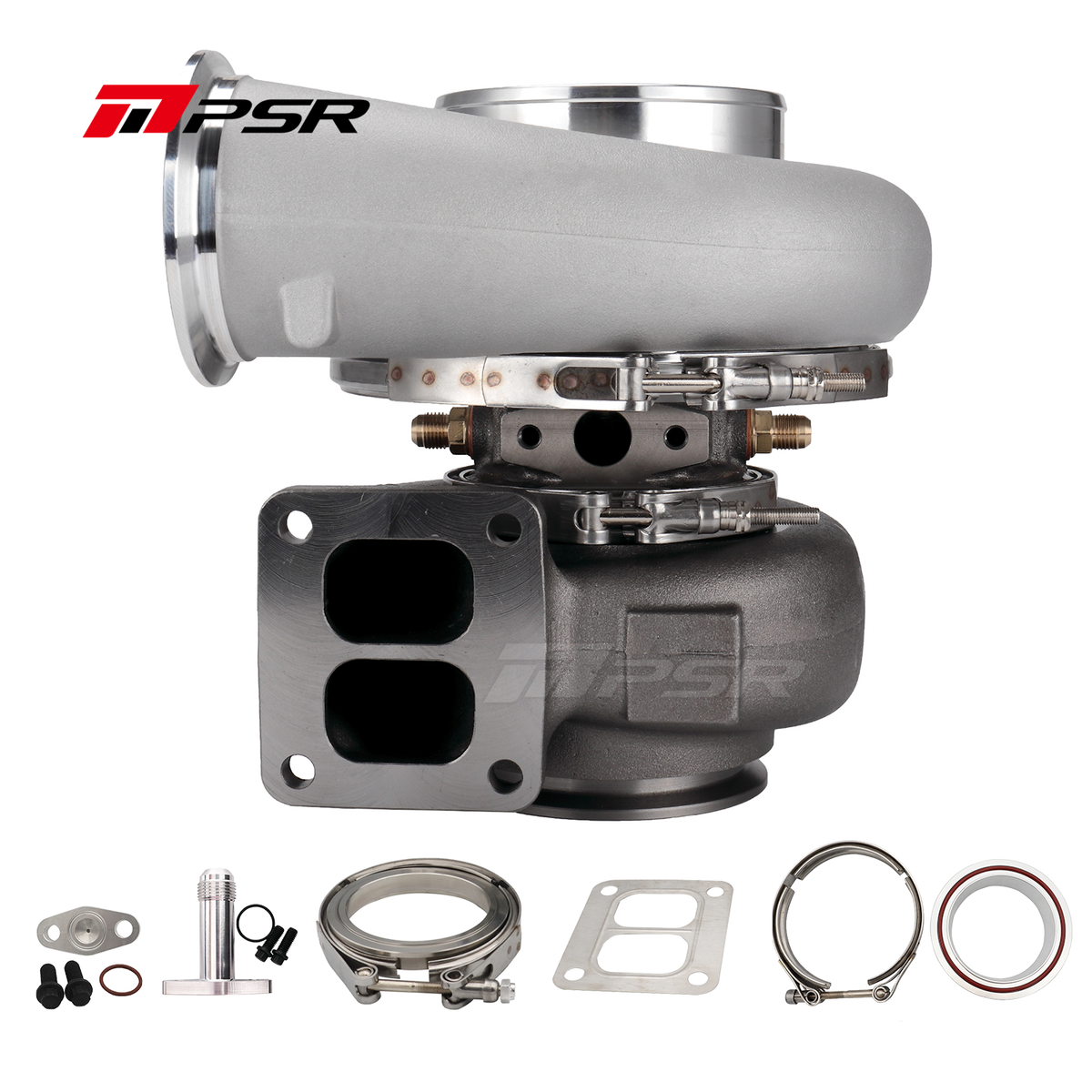 Turbocompresor Pulsar PSR 7975G con doble rodamiento de bolas T51R Mod T4 Divided, salida V-band 1,01 A/R