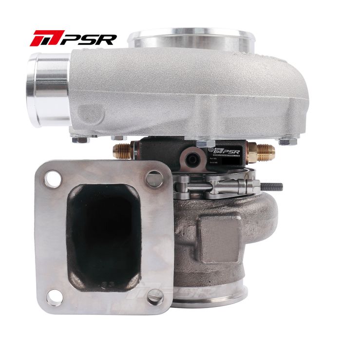 Turbo Pulsar PSR 5862G 770HP .63 Acero inoxidable T4 Entrada abierta Salida V-Band de 3" Mod T51R Rodamiento de bolas