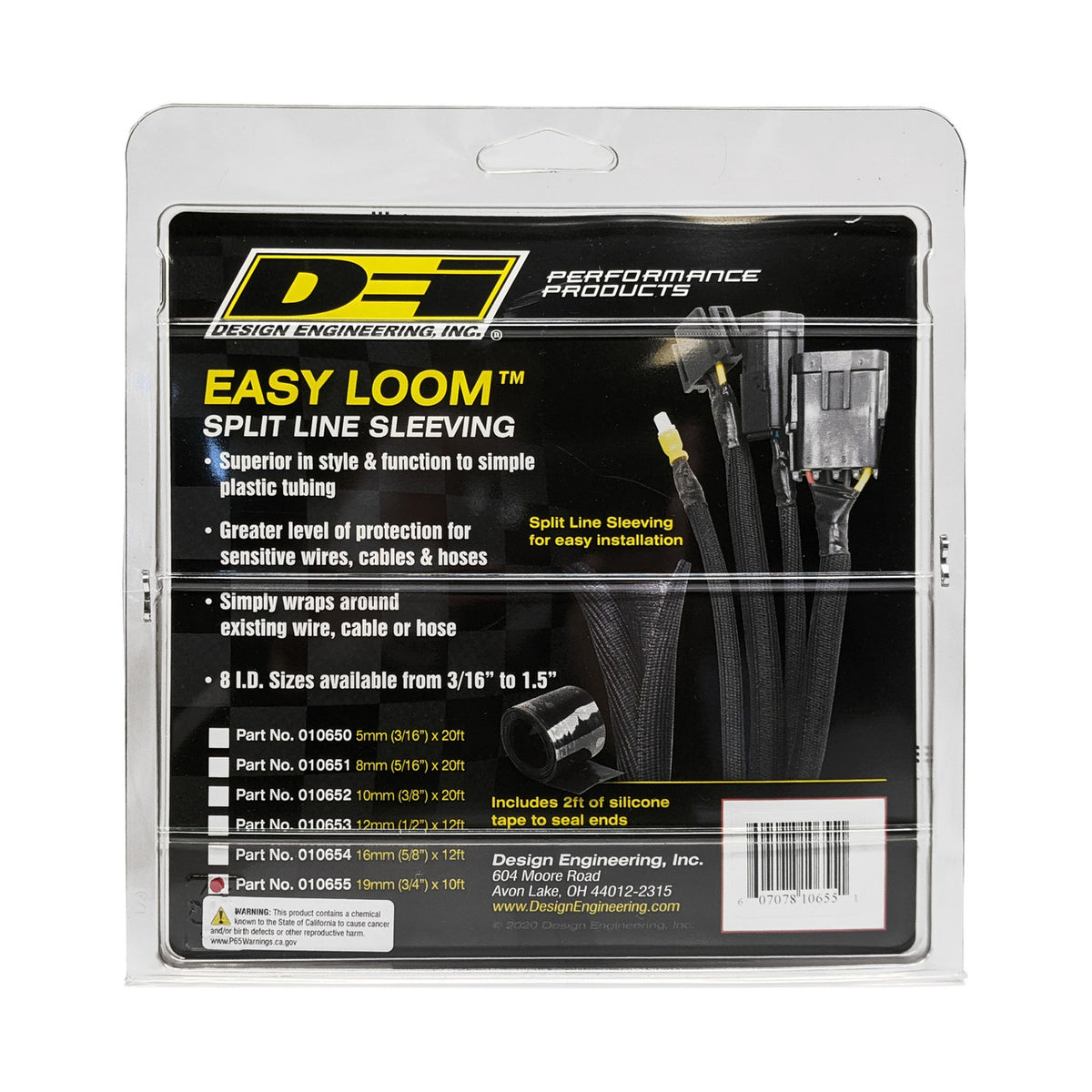 Funda de cable abierta DEI Easy Loom 1,9 cm (0,75in) x 25 cm DEI 10655