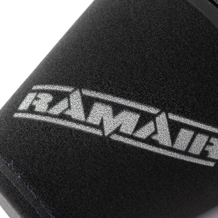 Ramair CC-195-VS-83-BK large conical air filter with 83mm ID neck and air intake.