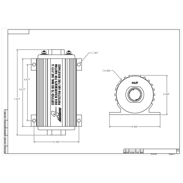 Aeromotive 11108 Marine A1000 Fuel Pump