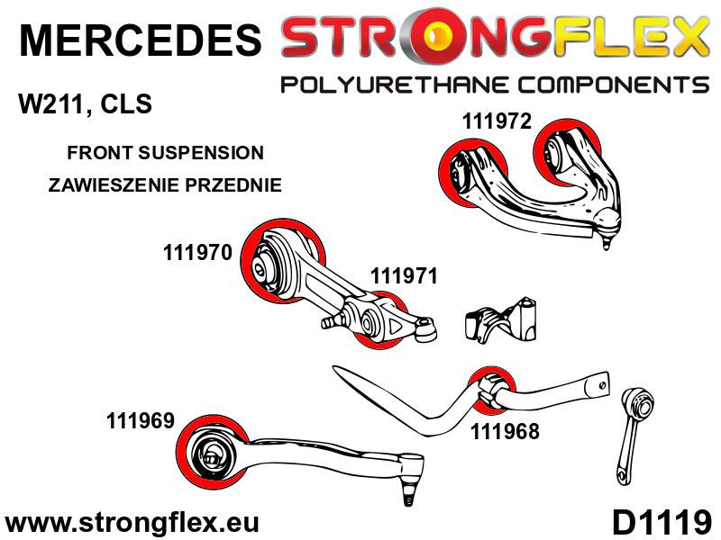 116246A: Kit de silentblocks de suspensión delantera SPORT