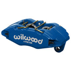 Pinza de freno Wilwood 120-12949 forjada DPHA universal con montaje de orejetas, 4 pistones, color azul.