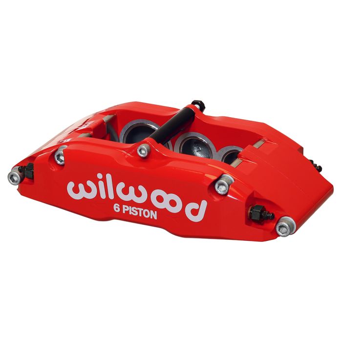 Pinza de freno Wilwood 120-13382 Billet Narrow Superlite con montaje de orejetas, derecha, 6 pistones, roja