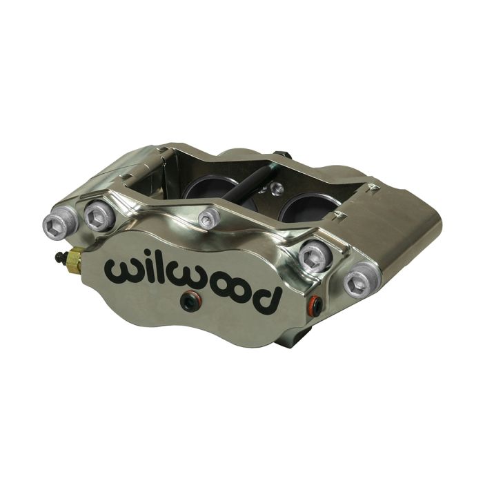 Pinza de freno radial universal Wilwood 120-13406 Billet Narrow Dynalite de 4 pistones, niquelada.