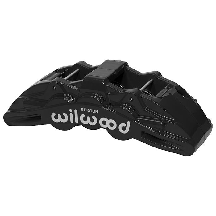 Pinza de freno Wilwood 120-14862 SX6R de montaje radial, izquierda, 6 pistones, color negro.