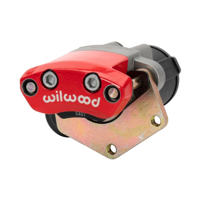Pinza de freno de estacionamiento eléctrico Wilwood 120-16340 de montaje flotante, derecha, 1 pistón, color rojo.