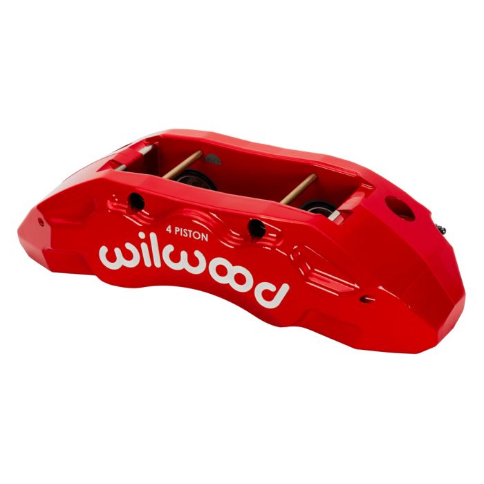 Pinza de freno Wilwood 120-16730 TX4R de montaje radial, derecha, 4 pistones, roja.