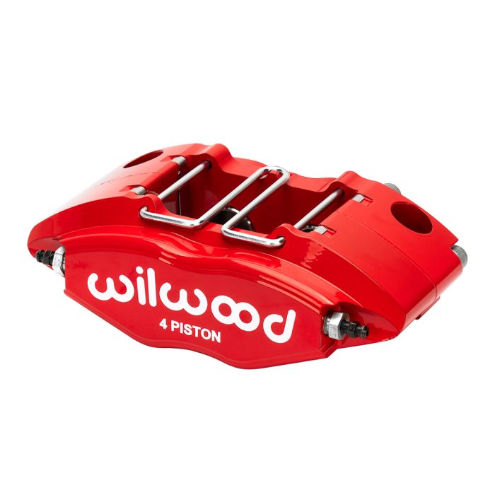 Pinza de freno radial universal Wilwood 120-8727 Powerlite de 4 pistones, color rojo.