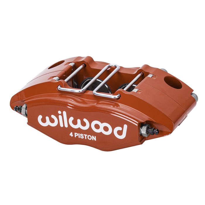 Pinza de freno radial universal Wilwood 120-8729 Powerlite de 4 pistones, color rojo.